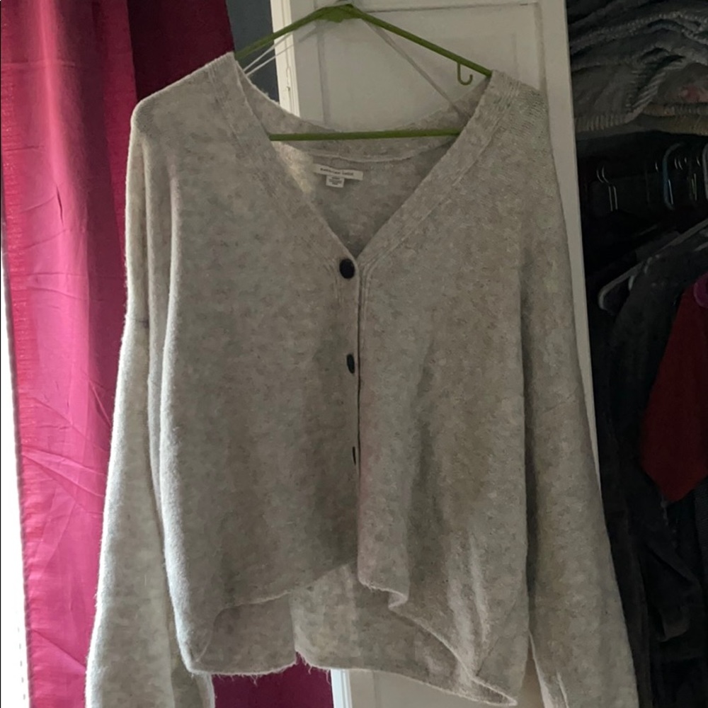 Button up cardi - gray and so soft